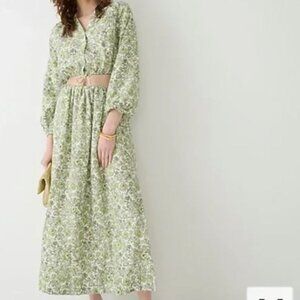 Jcrew Floral Linen outfit, Top and Skirt (one Set)